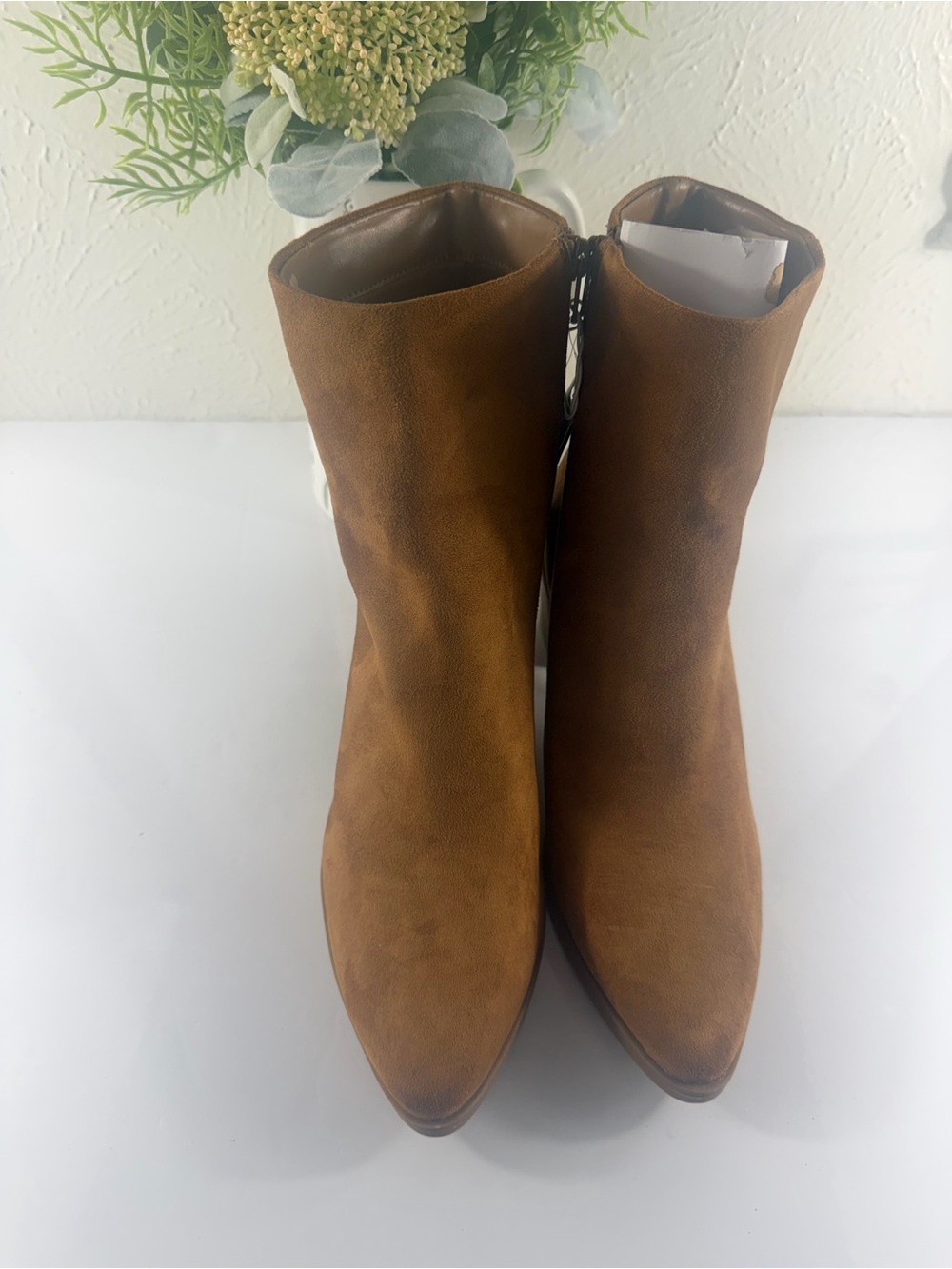 Women’s Brown Ankle Boots Size 10 Pointed Toe Block Heel Universal Thread - Picture 4 of 11